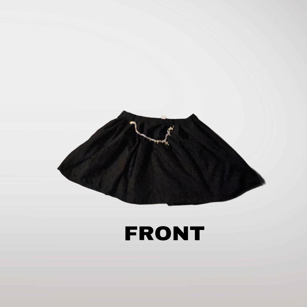 Hot Topic Black Skater Mini Skirt with chain
